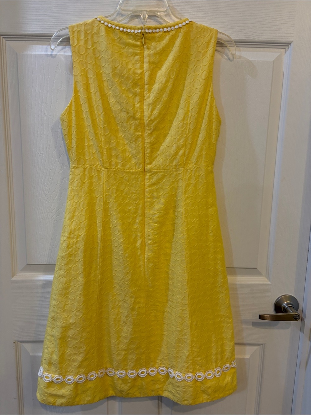 Banana Republic Yellow Sleeveless Dress with White Lace Trim - Picture 10 of 10
